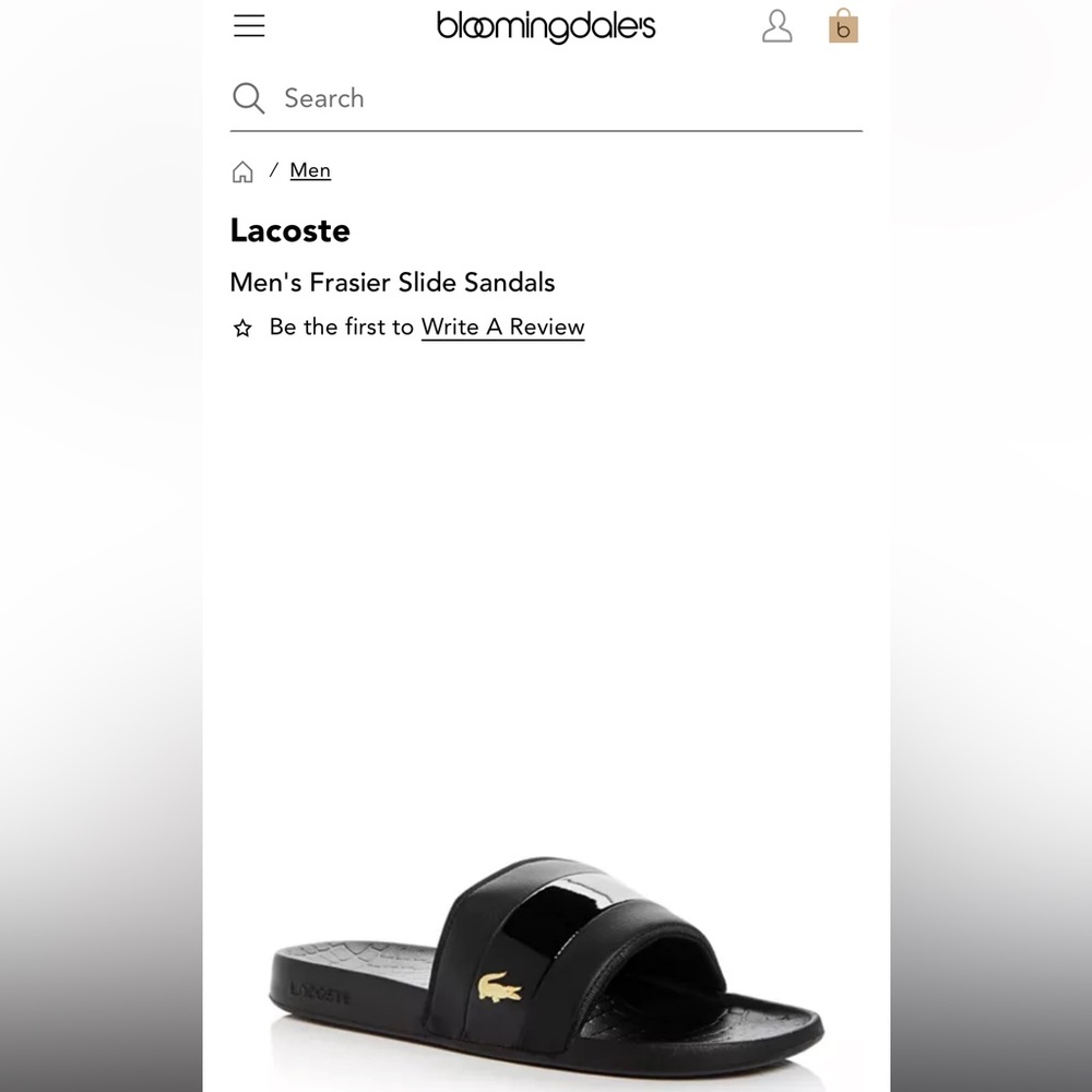 Lacoste Black Fraiser Slide Sandals